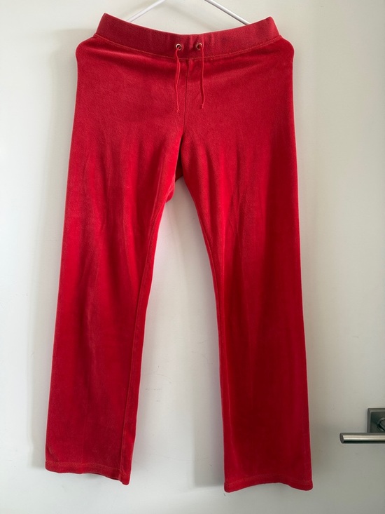 Juicy Couture Pants - Vintage y2k Juicy Couture Kids XL 12/14 or Woman’s XS Red Velour Joggers